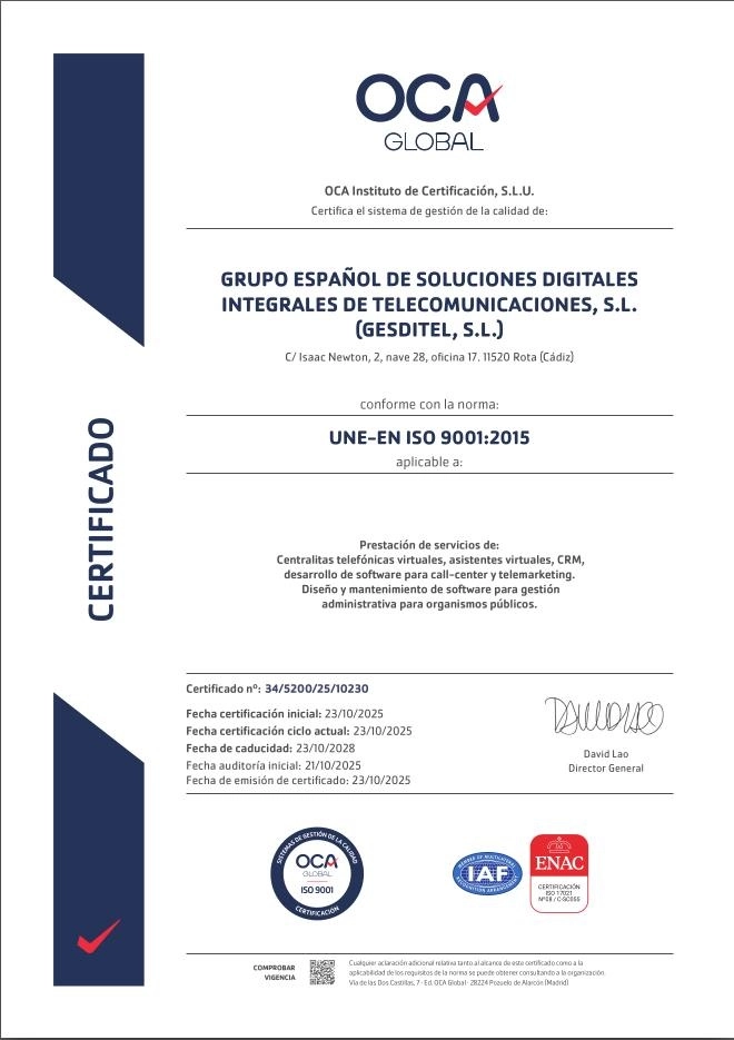 certificado iso 9001